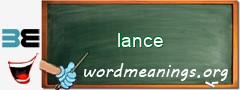 WordMeaning blackboard for lance